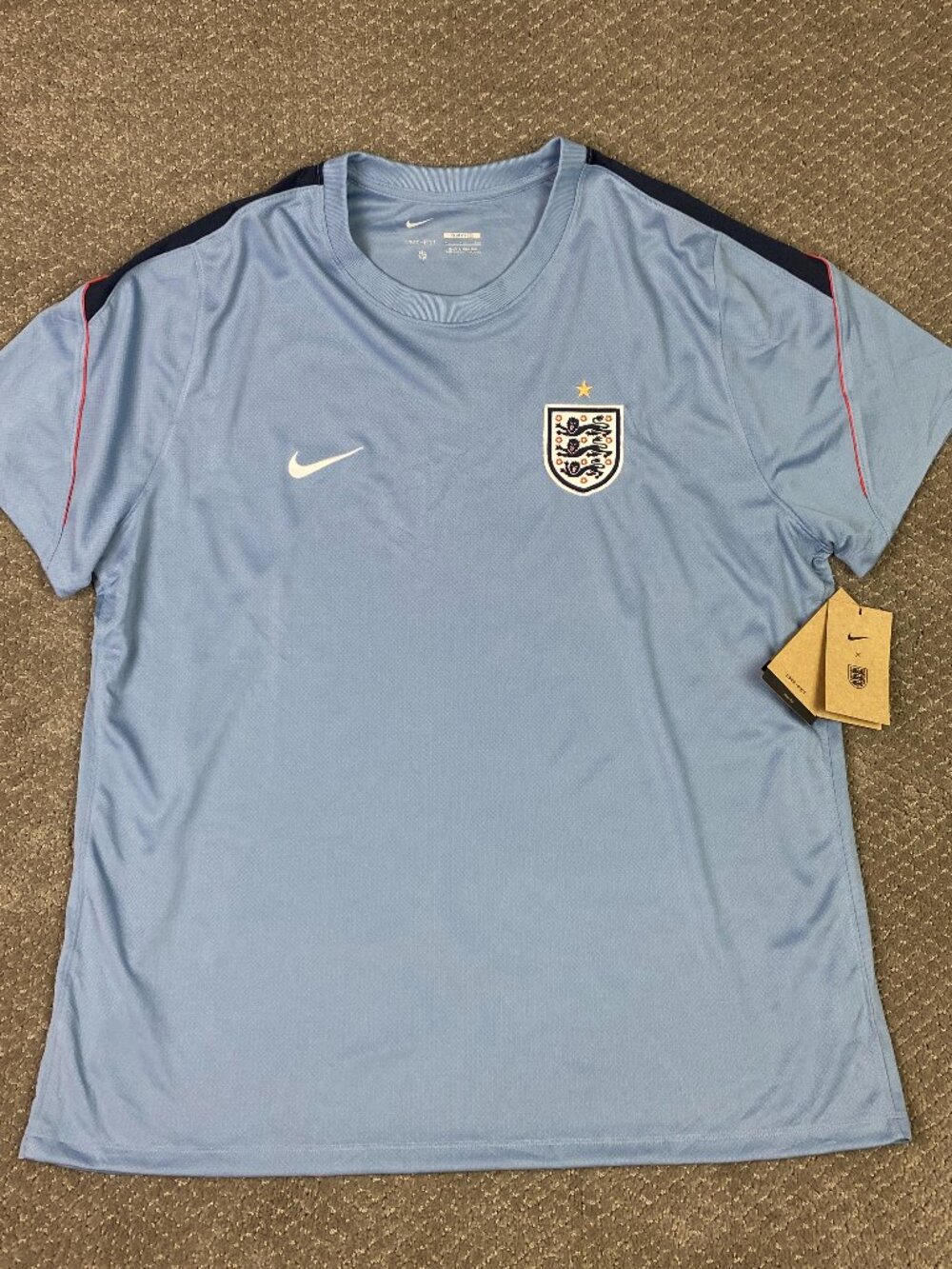 England Strike Men's Nike Football Dri-Fit Short Sleeve Top Jersey Mens XXL Slim
